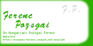 ferenc pozsgai business card